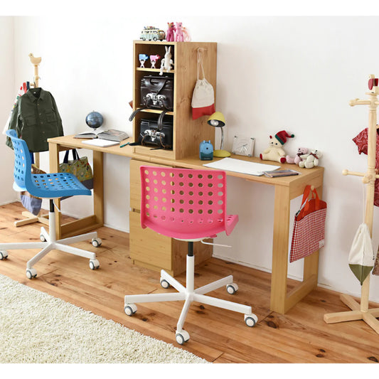 【お客様組立品】コンパクトツインデスクセット ラック+チェスト FWD-0002SET【全2色】