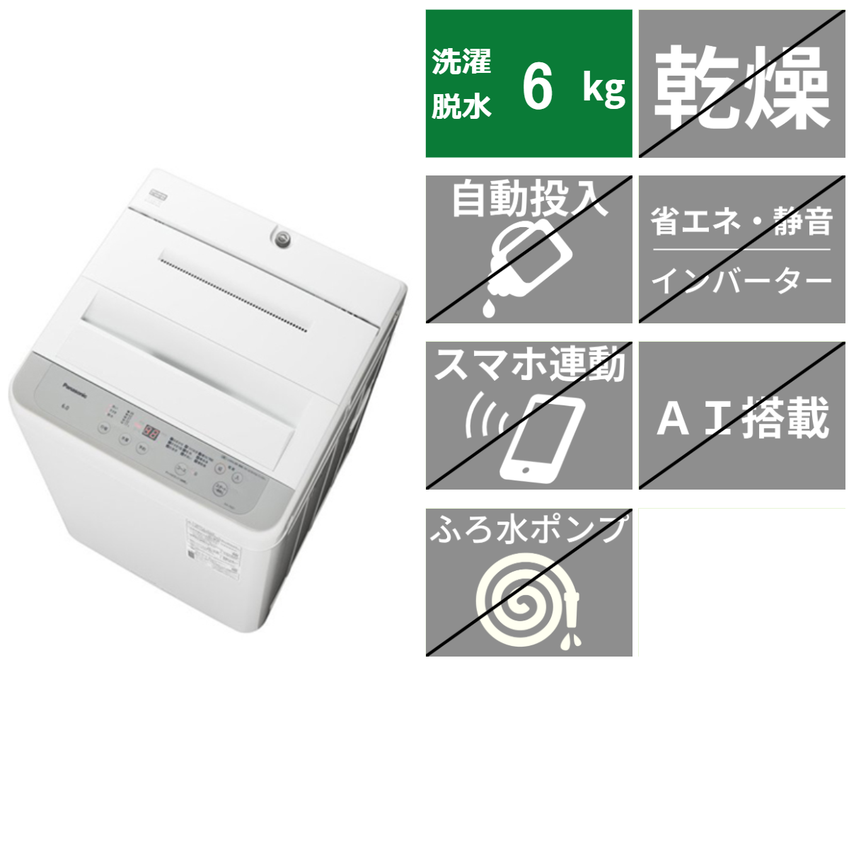 Panasonic NA-F6B1-H - 洗濯機