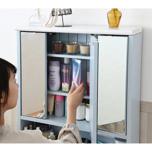 【お客様組立品】FrenchCountryシリーズ 幅60cm ドレッサー&スツール FFC-0004-BL