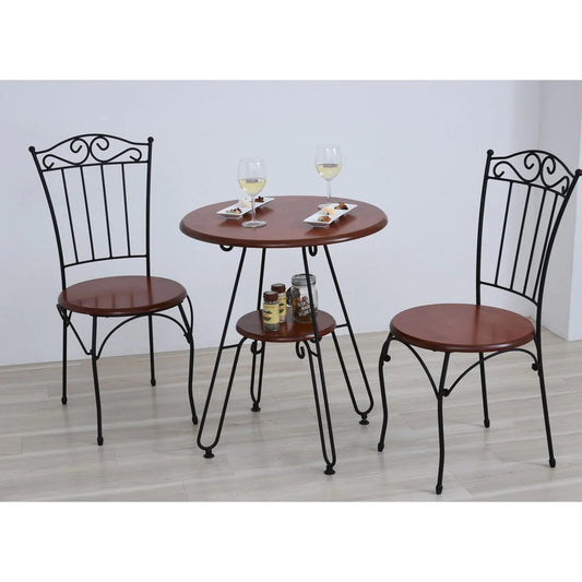 【お客様組立品】ロートアイアンシリーズ ヨーロッパ風 カフェテーブル IRI-0051【全2色】