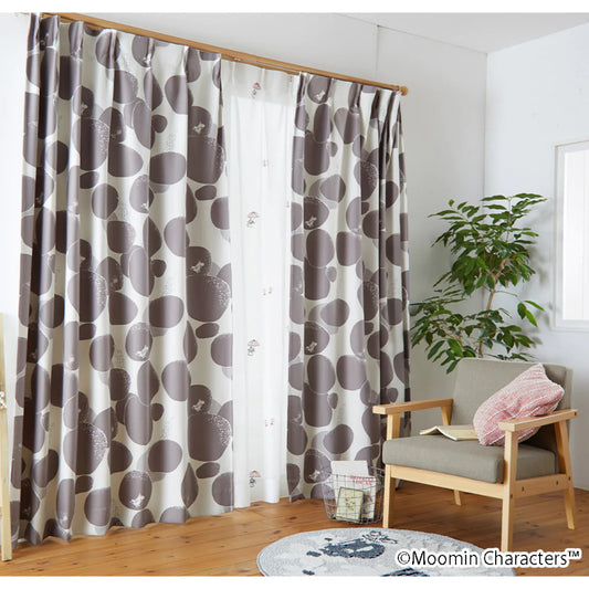 MOOMIN ROCK PATTERN ドレープカーテン A1009ダークグレー A1010イエロー