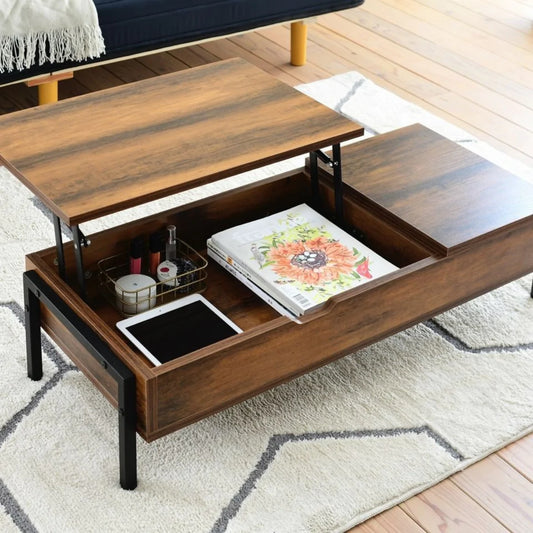 【お客様組立品】ELVISシリーズ 幅94.5cm 高さ26~40cm リフティングテーブル(ロータイプ) KKS-0024-BKBR