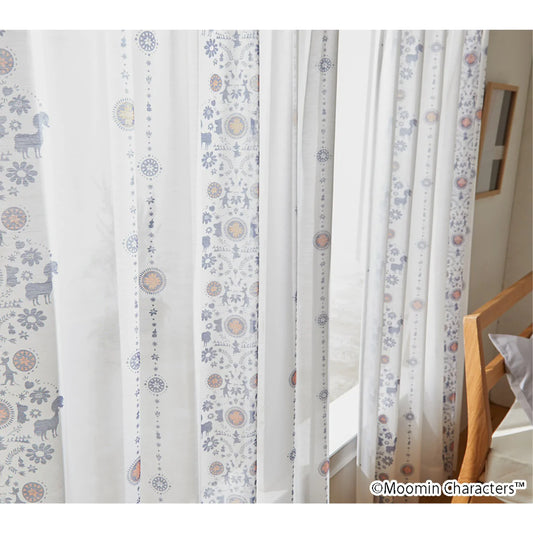 MOOMIN FOLK LINE レースカーテン A1019ブルー