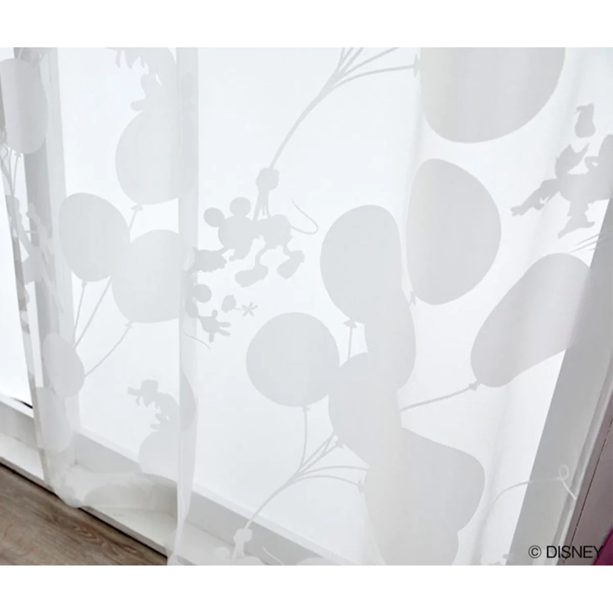 DISNEY MICKEY / Balloon voile レースカーテン ホワイトM-1198