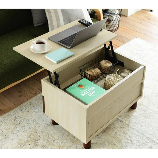 【欠品中:次回入荷未定】【お客様組立品】Two-tone BOXシリーズ 幅65cm リフティングテーブル FMB-0006-NADB