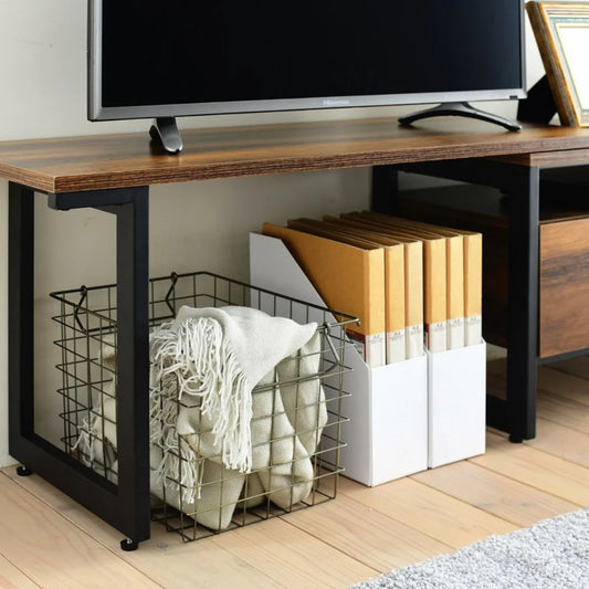 【お客様組立品】ELVISシリーズ 幅90~130cm 高さ45cm 伸縮テレビ台 KKS-0016-BKBR