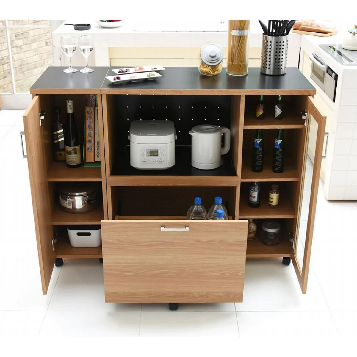 【お客様組立品】北欧キッチンシリーズ キッチンボード 幅120 FAP-1022SET