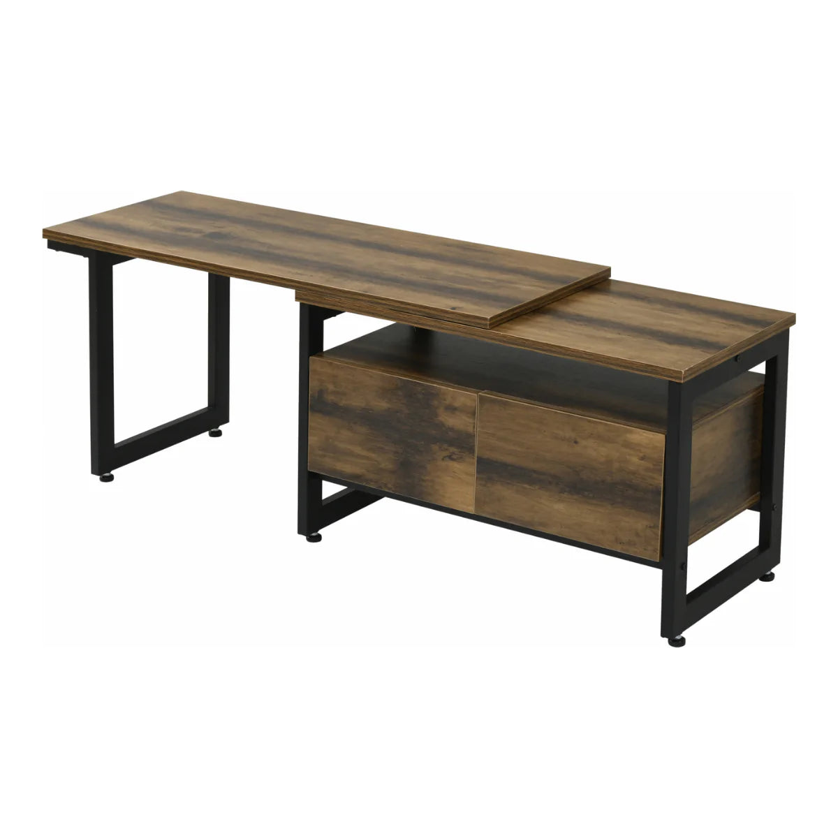 【お客様組立品】ELVISシリーズ 幅90~130cm 高さ45cm 伸縮テレビ台 KKS-0016-BKBR