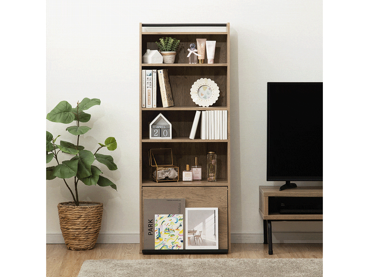 アイリスオーヤマ アイアンウッドマガジンラック IWMG-5