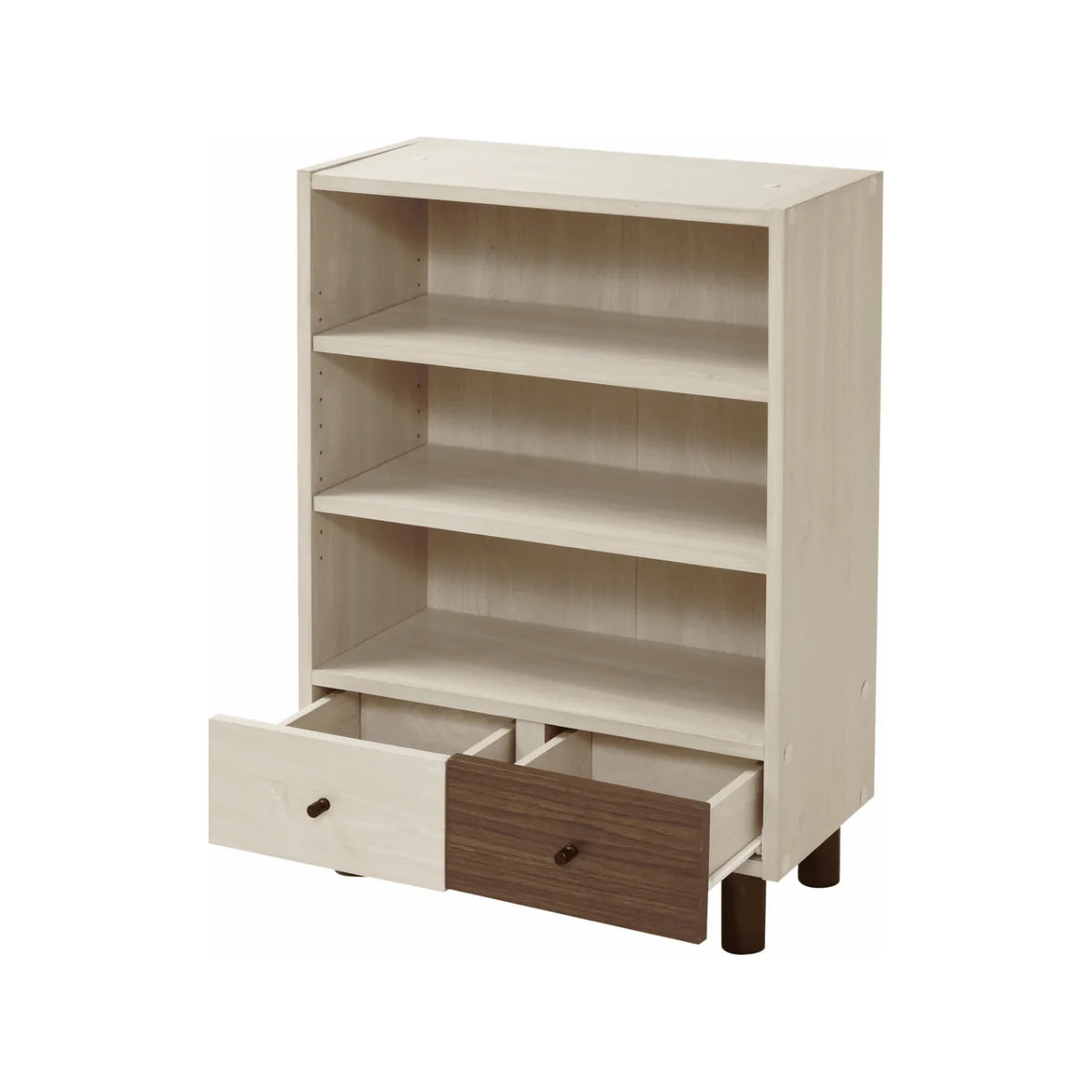 【お客様組立品】Two-tone BOXシリーズ 幅60cm 奥行30cm 高さ85cm オープン&チェスト FMB-0002-NADB