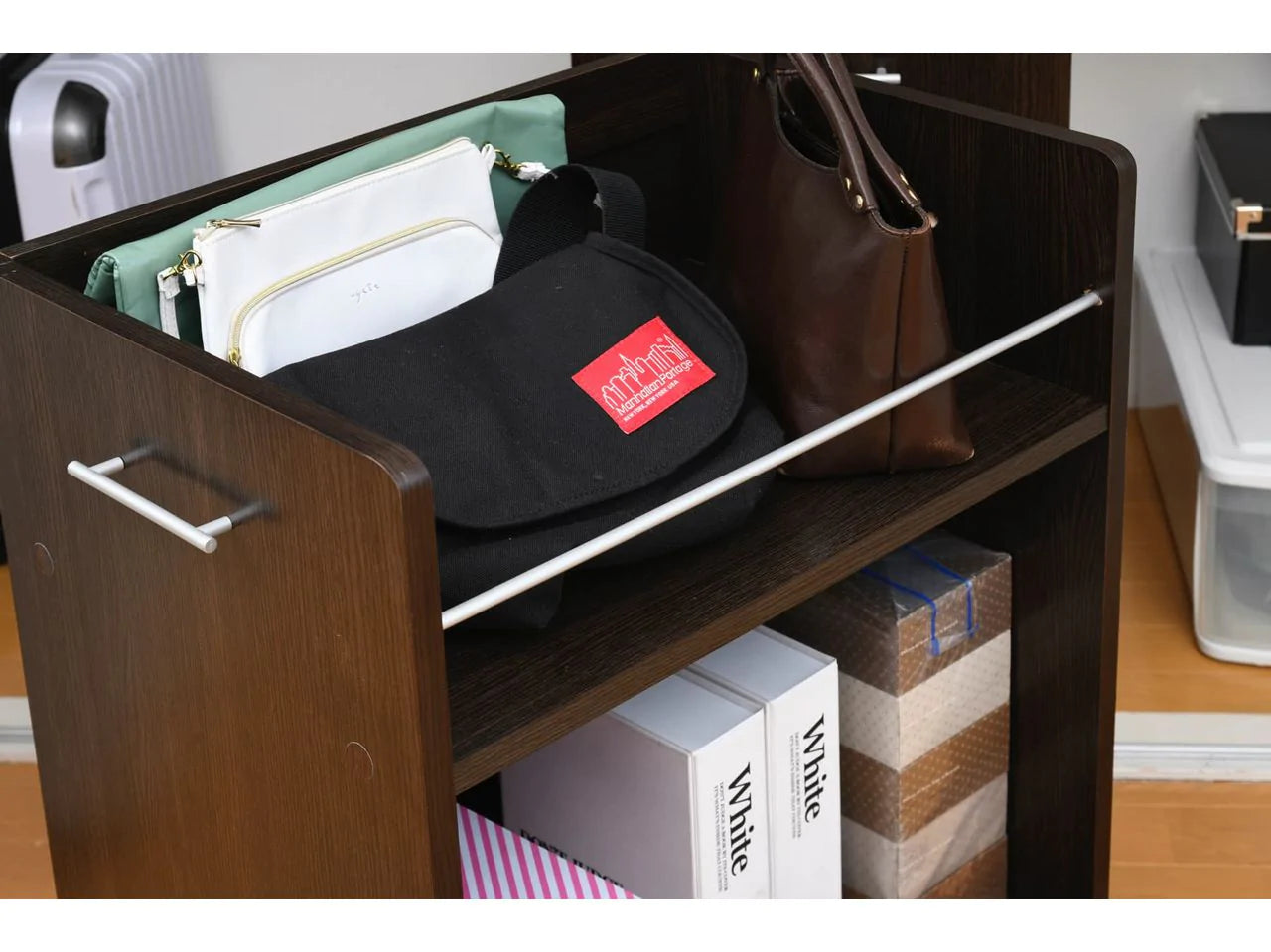 【WH色:次回1月中旬入荷予定】<br>【お客様組立品】CLOSET RACKシリーズ キャスター付き大容量クローゼット 幅38.5 奥行58 .5 SGT-0129【全3色】