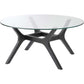 ラウンドガラステーブル RTO-112BK
