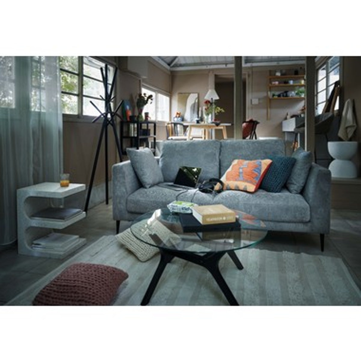 ラウンドガラステーブル RTO-112BK