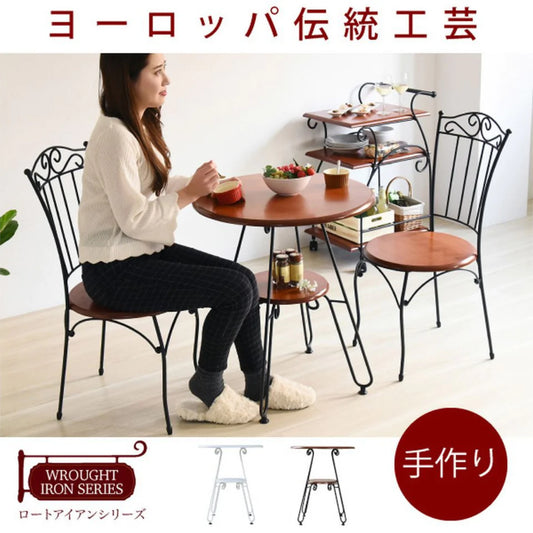【お客様組立品】ロートアイアンシリーズ ヨーロッパ風 カフェテーブル IRI-0051【全2色】