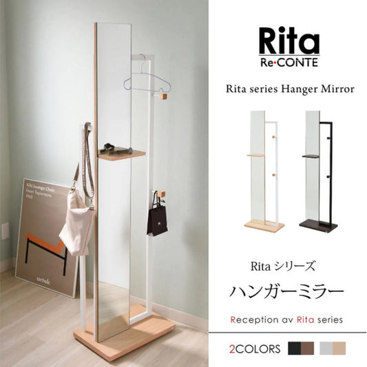 【お客様組立品】【WH色・BK色入荷未定】Ritaシリーズ 北欧風スタンド全身ミラー DRT-1005【全2色】